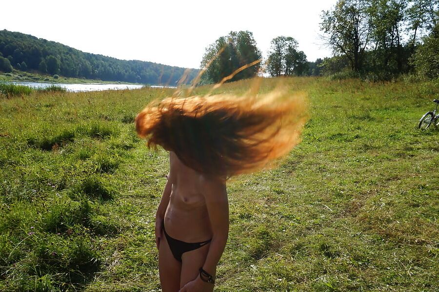 Redhair on Volga-river beach