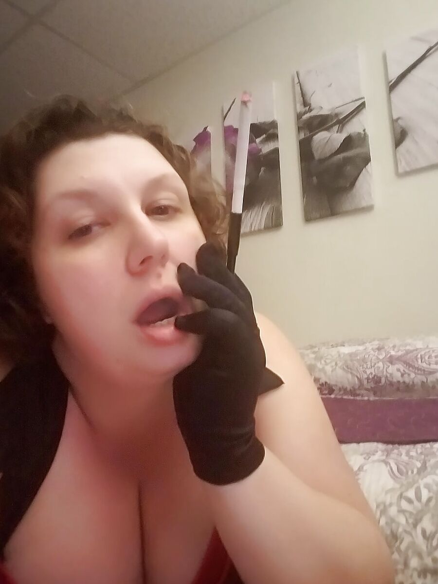 50's Glam Pinup Style Smoking Cigarette Holder Milf Wife