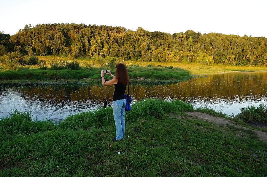 Upon Volga-river Golden Evening