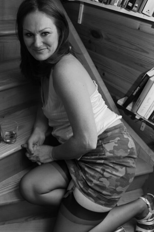 Caro on stairs