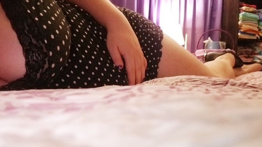 Little black nightie and heels.... milf  housewife tease