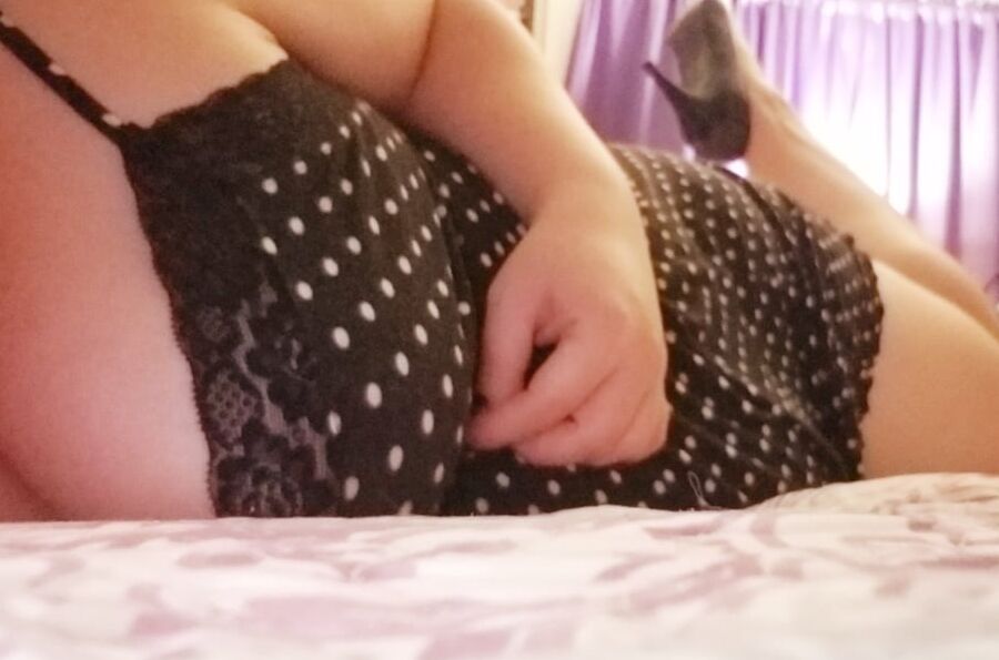 Little black nightie and heels.... milf  housewife tease