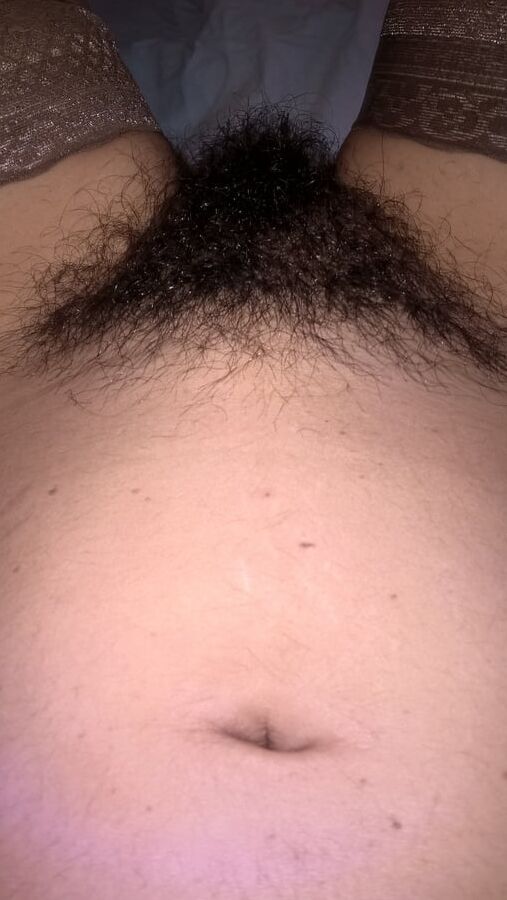 My beautiful hairy wife in stockings