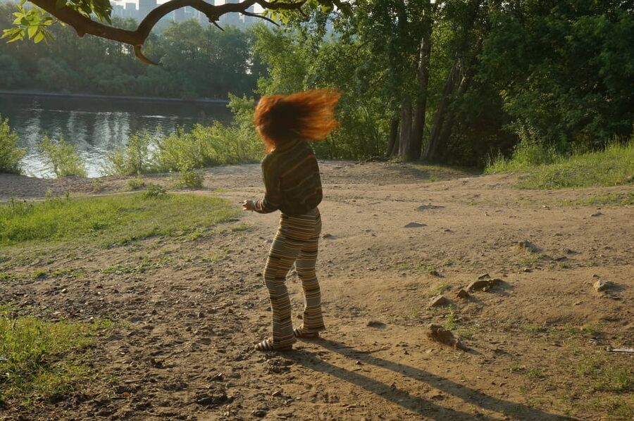 Redhair on slope