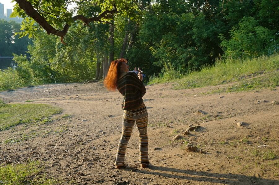 Redhair on slope