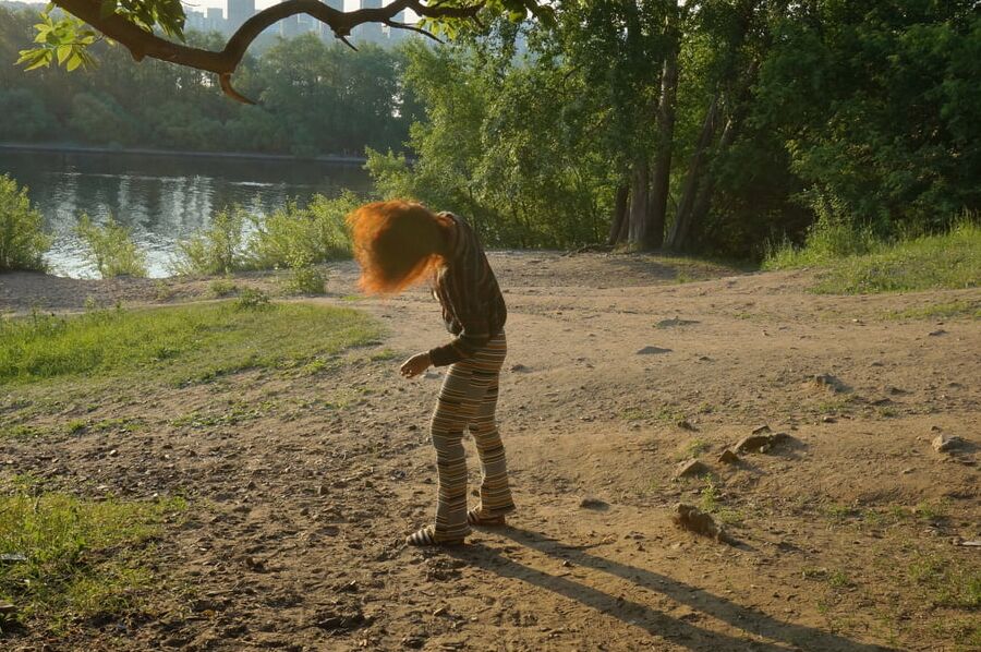 Redhair on slope