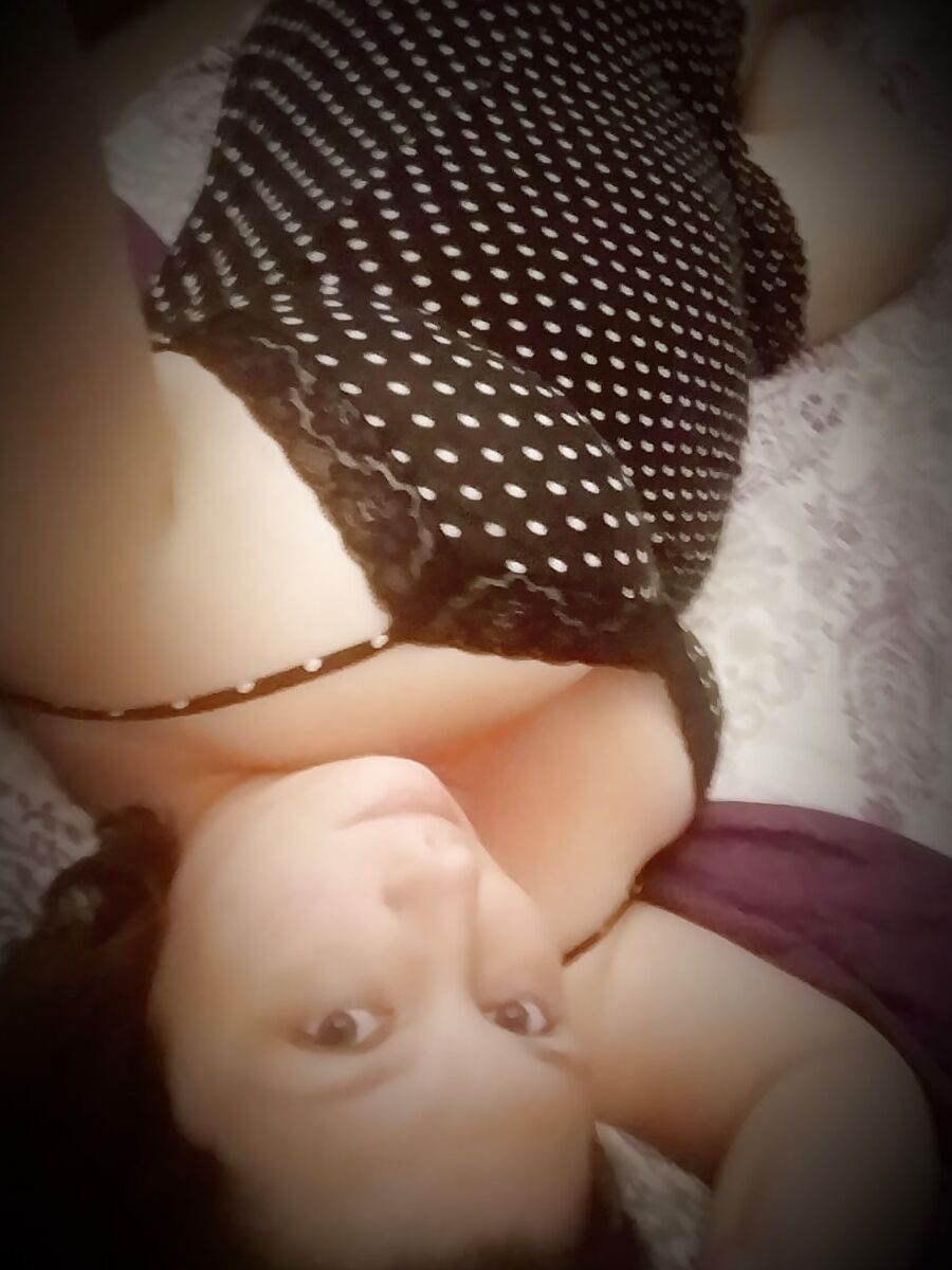 Milf playing before bed Black Nightie... bored housewife