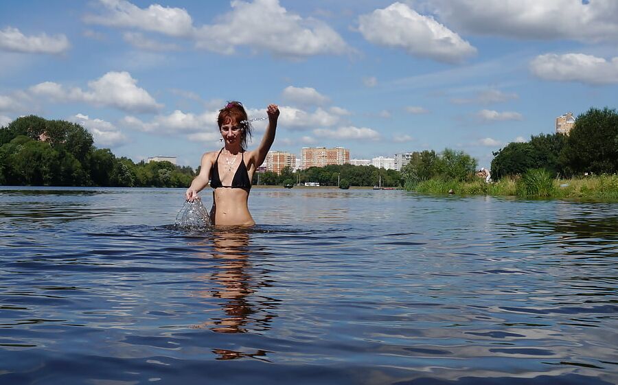 Swimmind in Moscow's pond