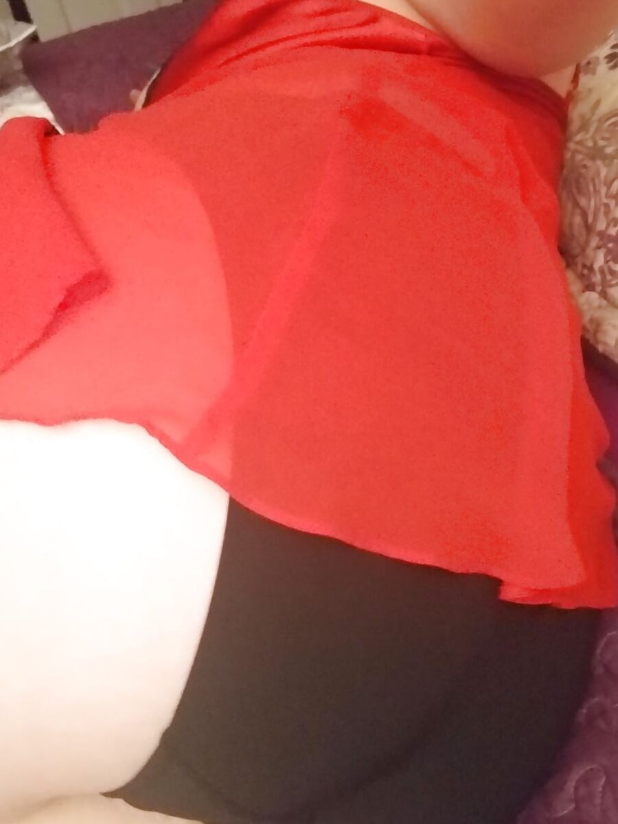 Red lingerie, big boobs and a butt plug....