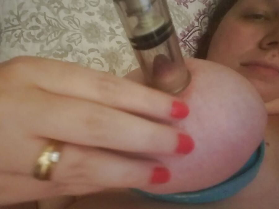Self Bound Big Tits Tied up and Suction Cup Fun