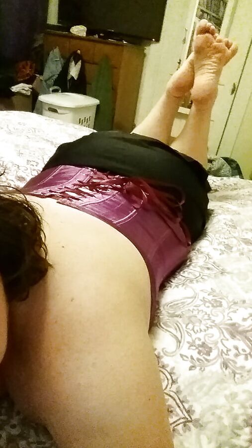 Sexy Purple Corset and Heels