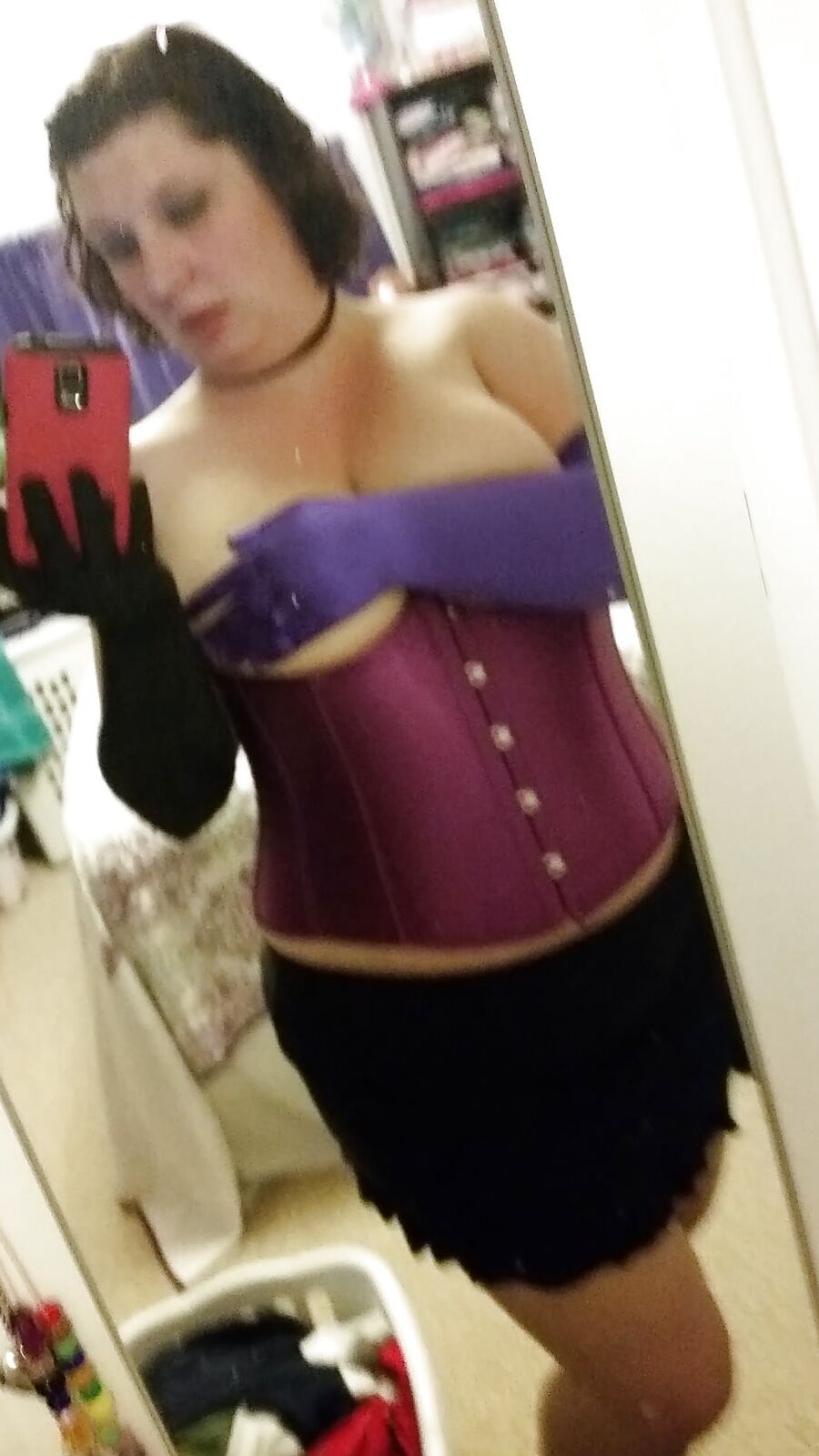 Sexy Purple Corset and Heels