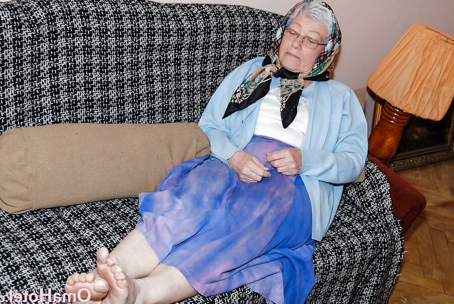 Horny grandma is munching cock
