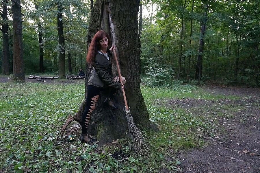 Witch on broomstick