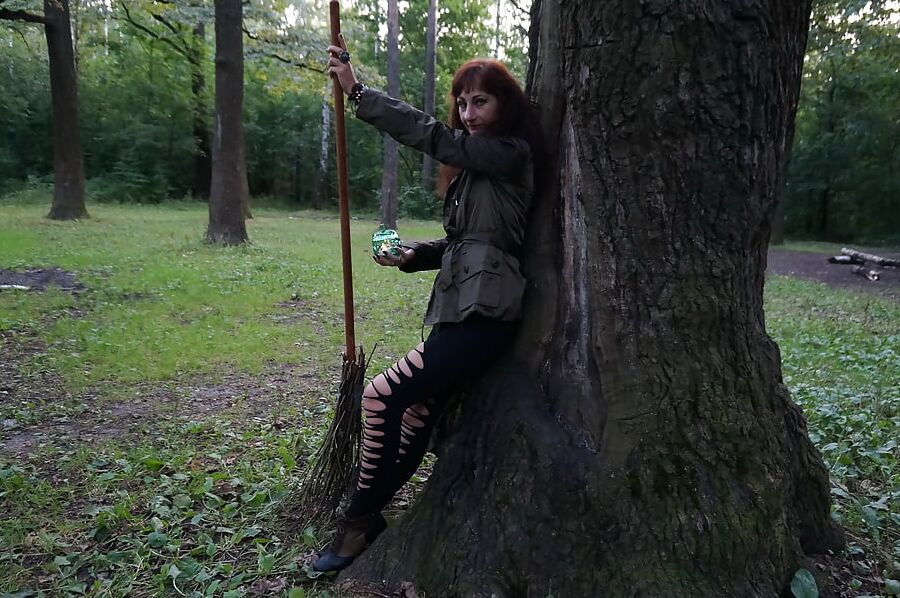 Witch on broomstick