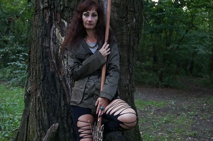 Witch on broomstick