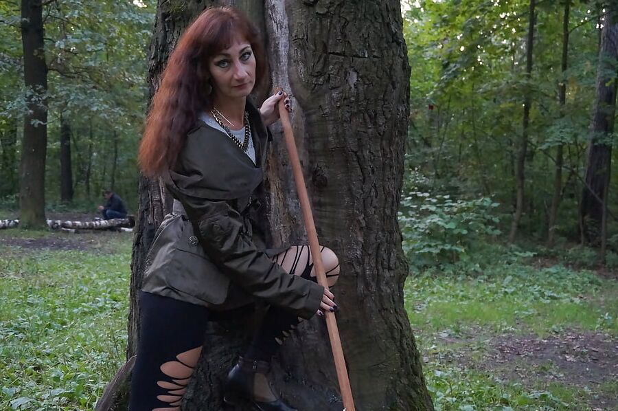 Witch on broomstick