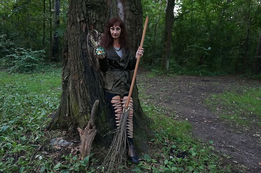 Witch on broomstick