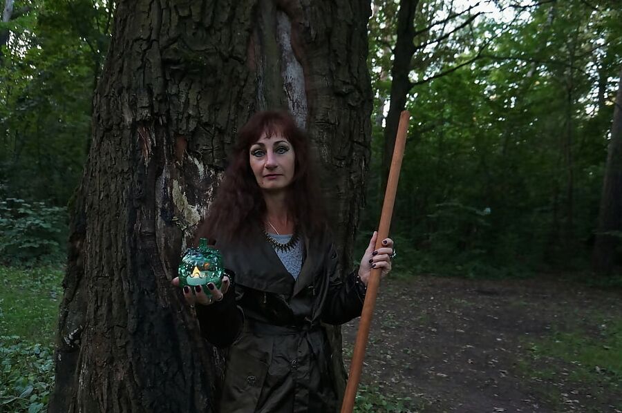 Witch on broomstick