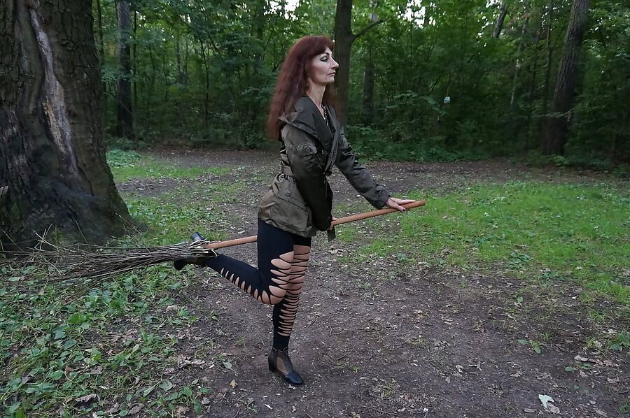 Witch on broomstick