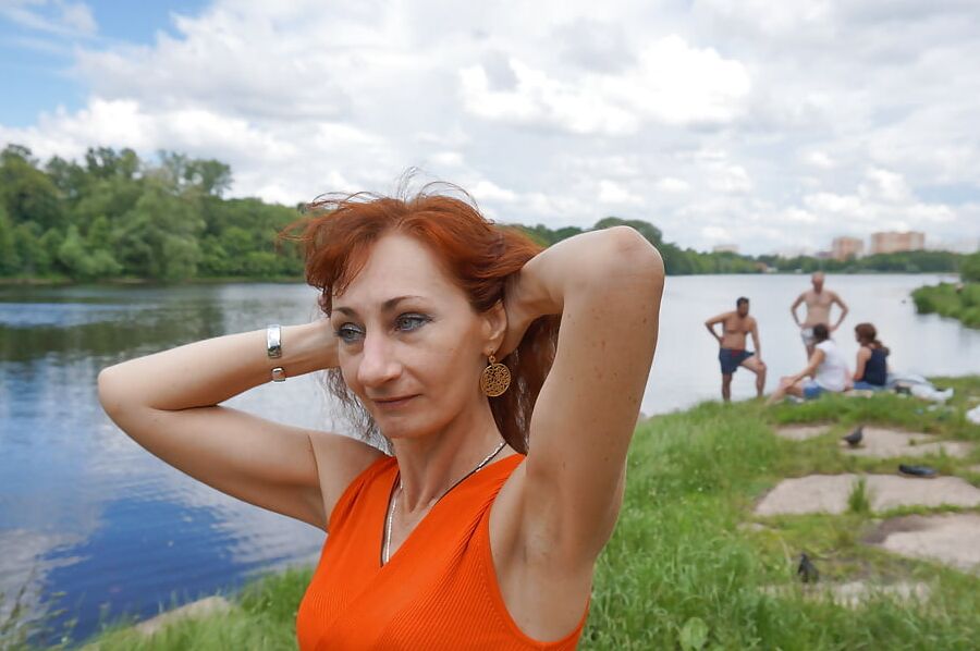 Bicolored Bikini 'n' Red Blouse