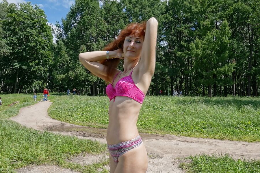 Bicolored Bikini 'n' Red Blouse