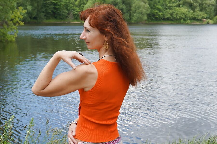 Bicolored Bikini 'n' Red Blouse