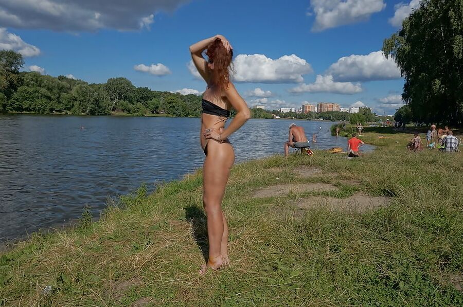 Black bikini and banana