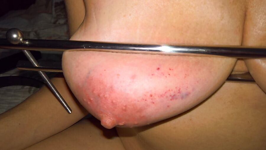 My clamped tits paddled