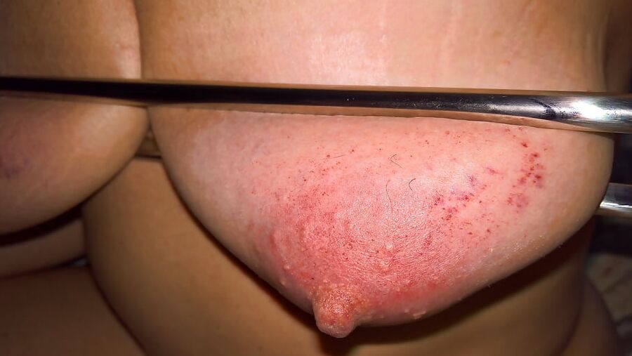 My clamped tits paddled