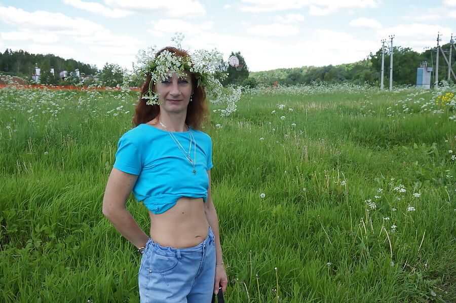 My Wife in White Flowers (near Moscow)