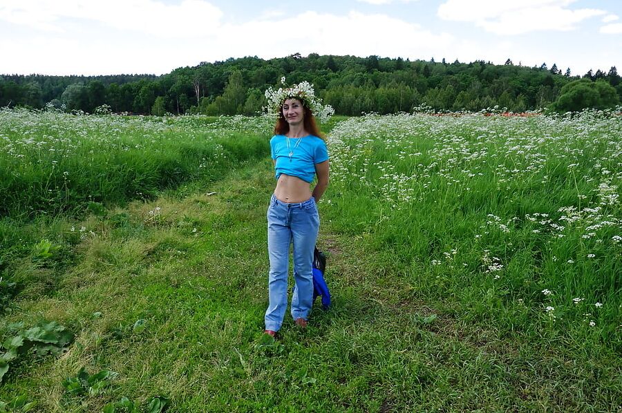 My Wife in White Flowers (near Moscow)
