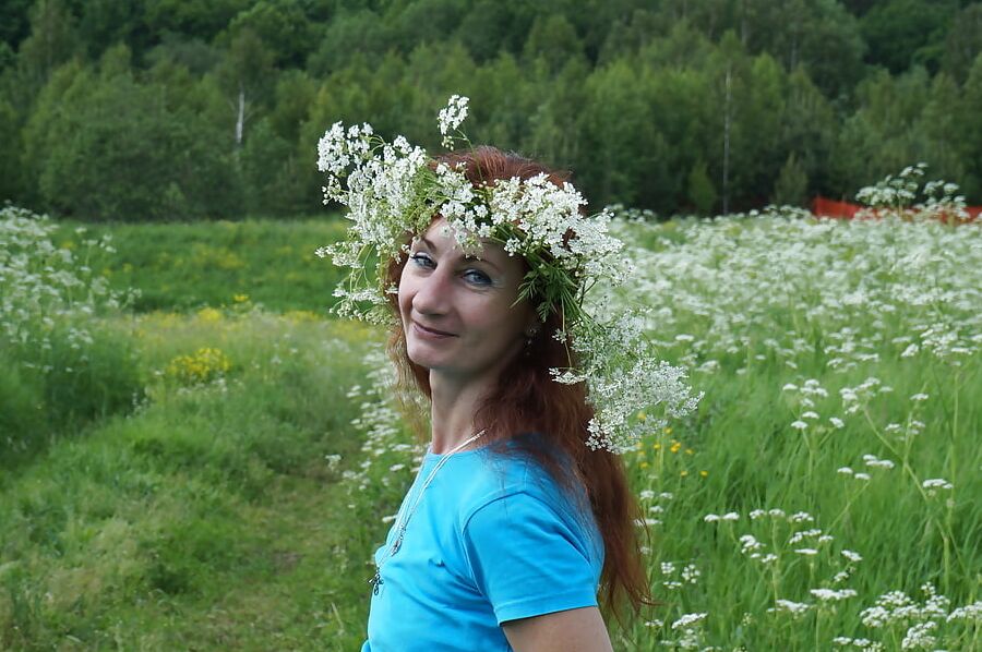 My Wife in White Flowers (near Moscow)