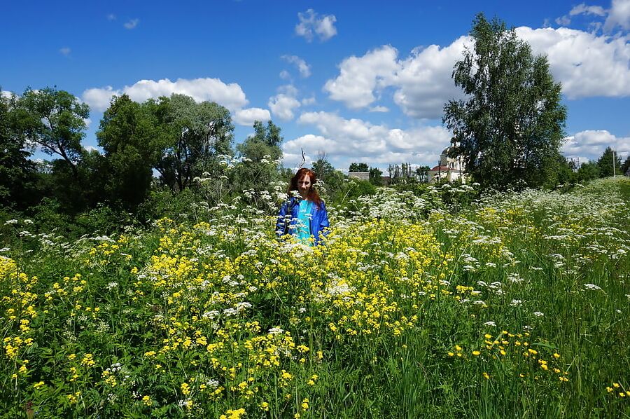 My Wife in White Flowers (near Moscow)