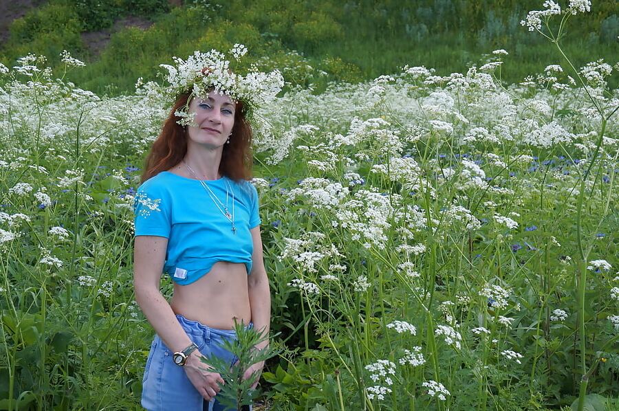 My Wife in White Flowers (near Moscow)