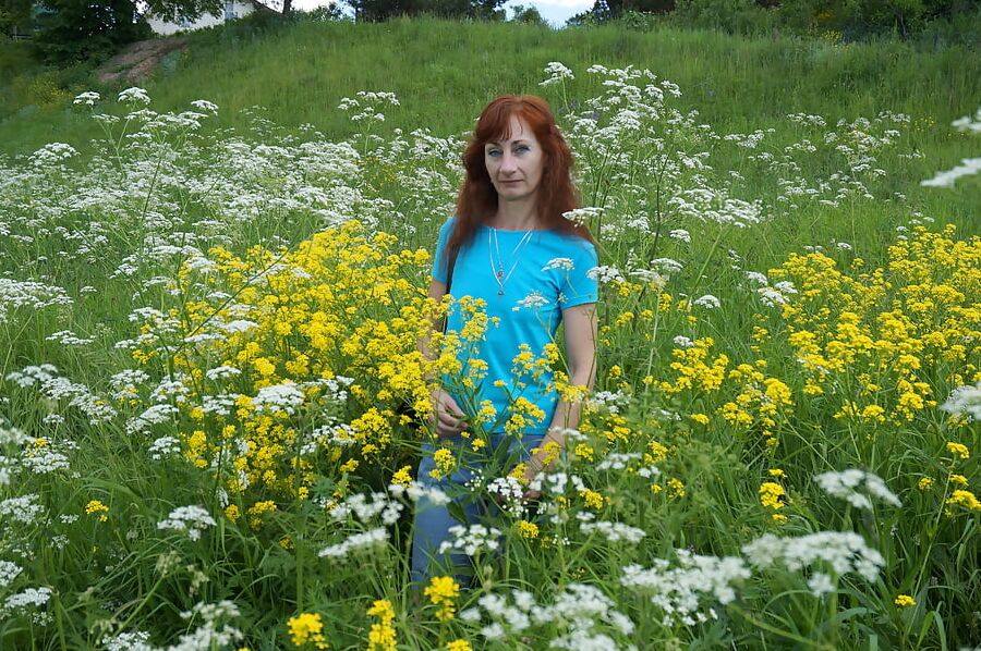 My Wife in White Flowers (near Moscow)