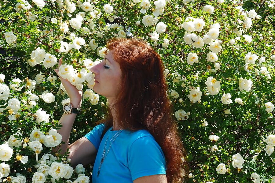 My Wife in White Flowers (near Moscow)