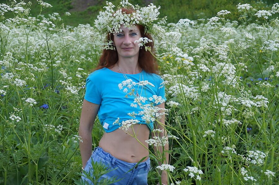 My Wife in White Flowers (near Moscow)