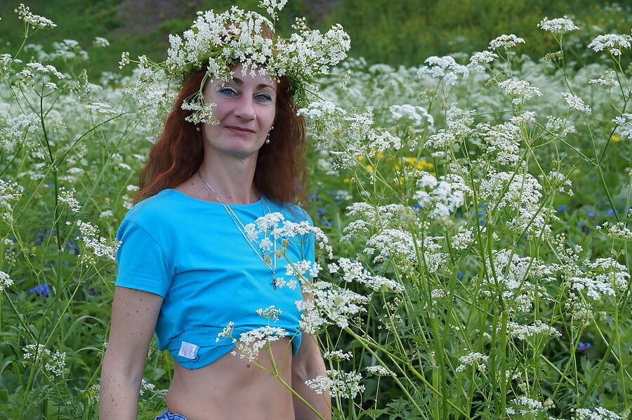 My Wife in White Flowers (near Moscow)