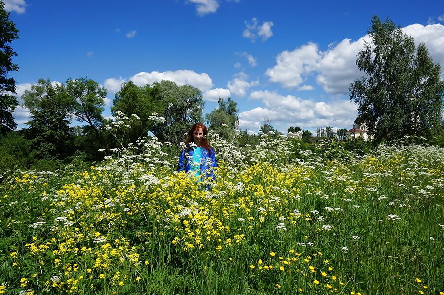 My Wife in White Flowers (near Moscow)