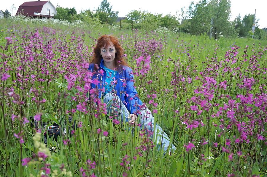 My Wife in White Flowers (near Moscow)