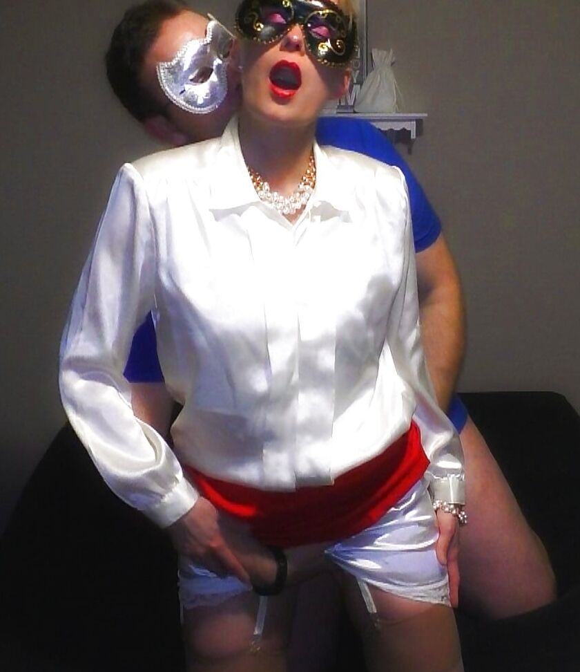 Satin stewardess still pictures