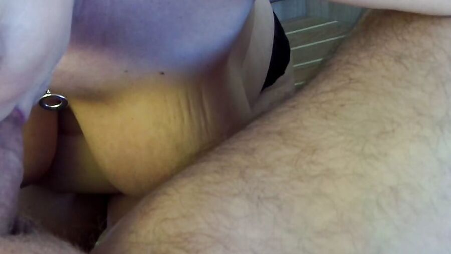 Obedient wife with big tits sucking and wanking