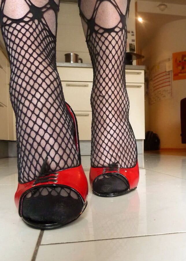 My wife's pantyhose, socks and heels