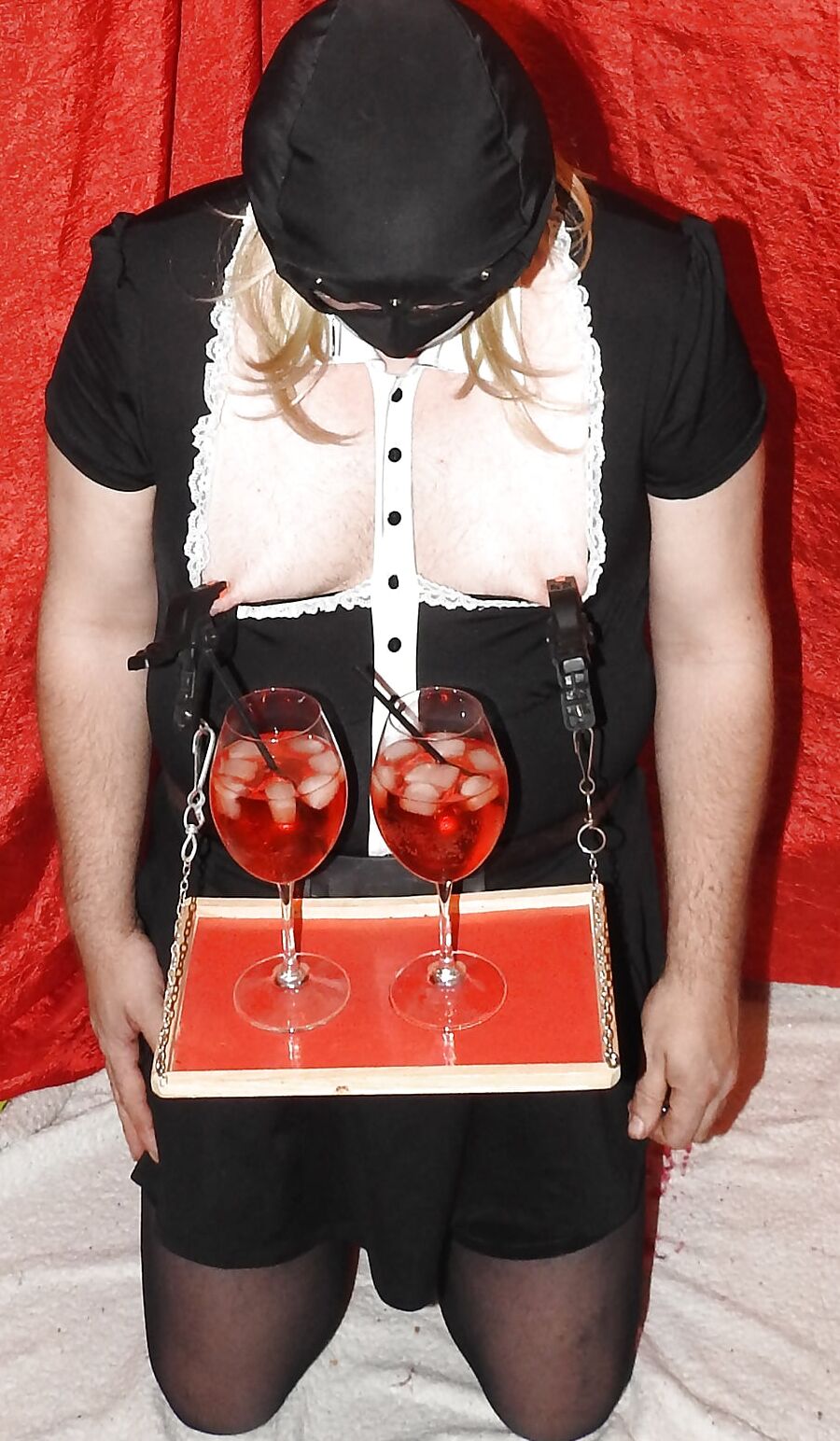 SissyMaid served cold drinks