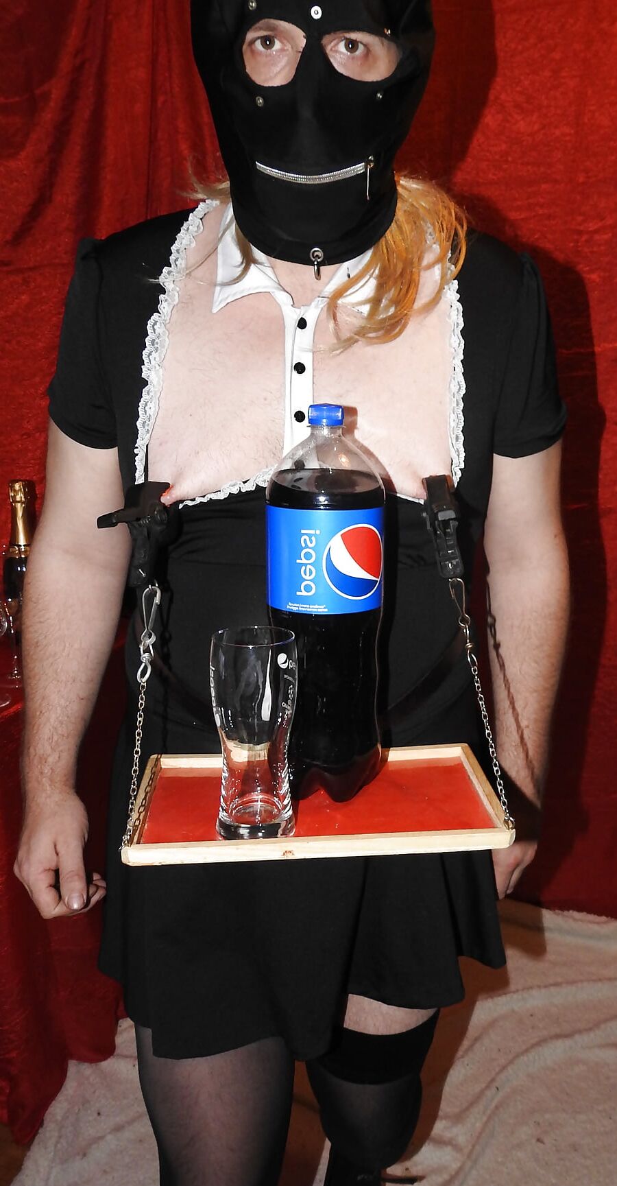 Sissy Maid Served Soft Drink