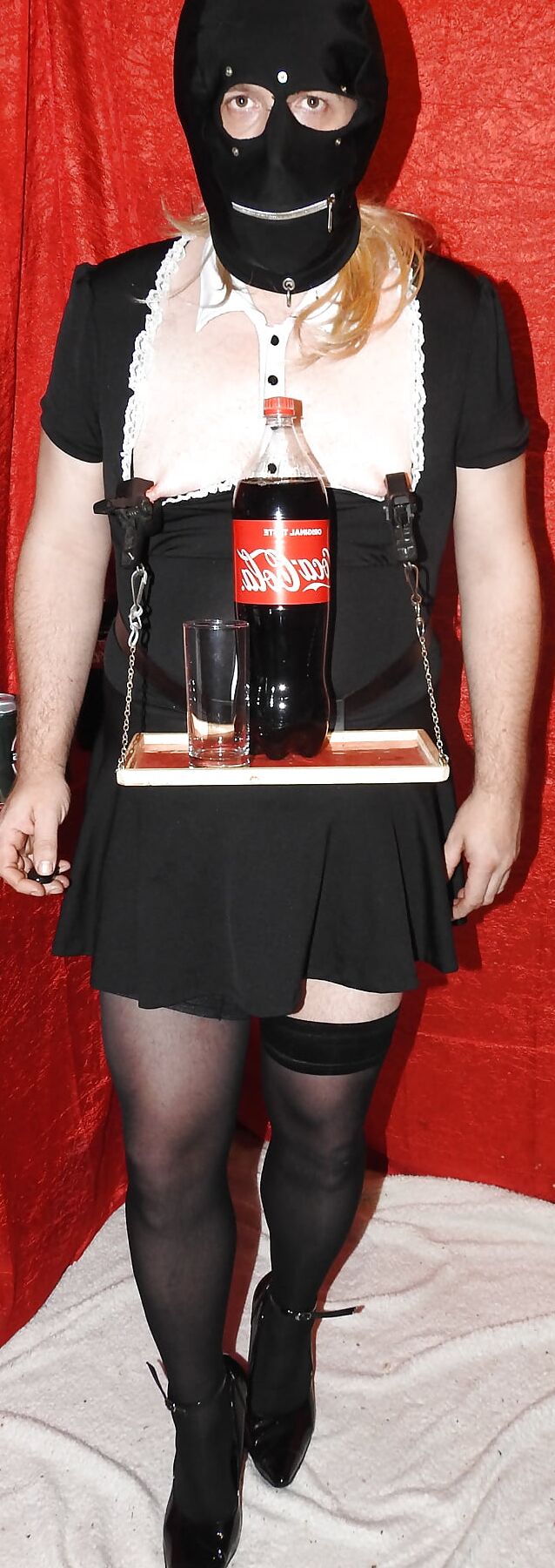 Sissy Maid Served Soft Drink