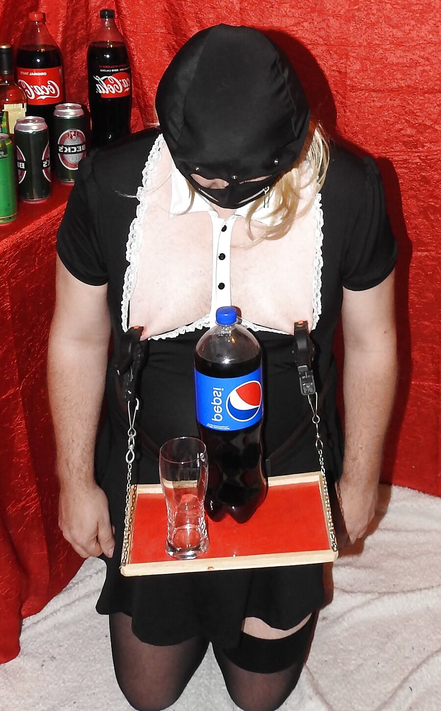 Sissy Maid Served Soft Drink