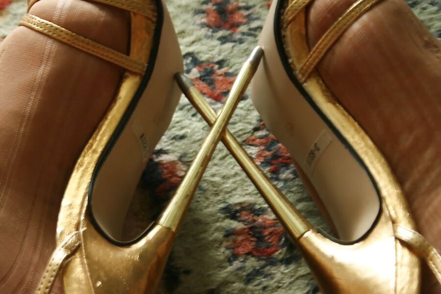 Golden stilettos