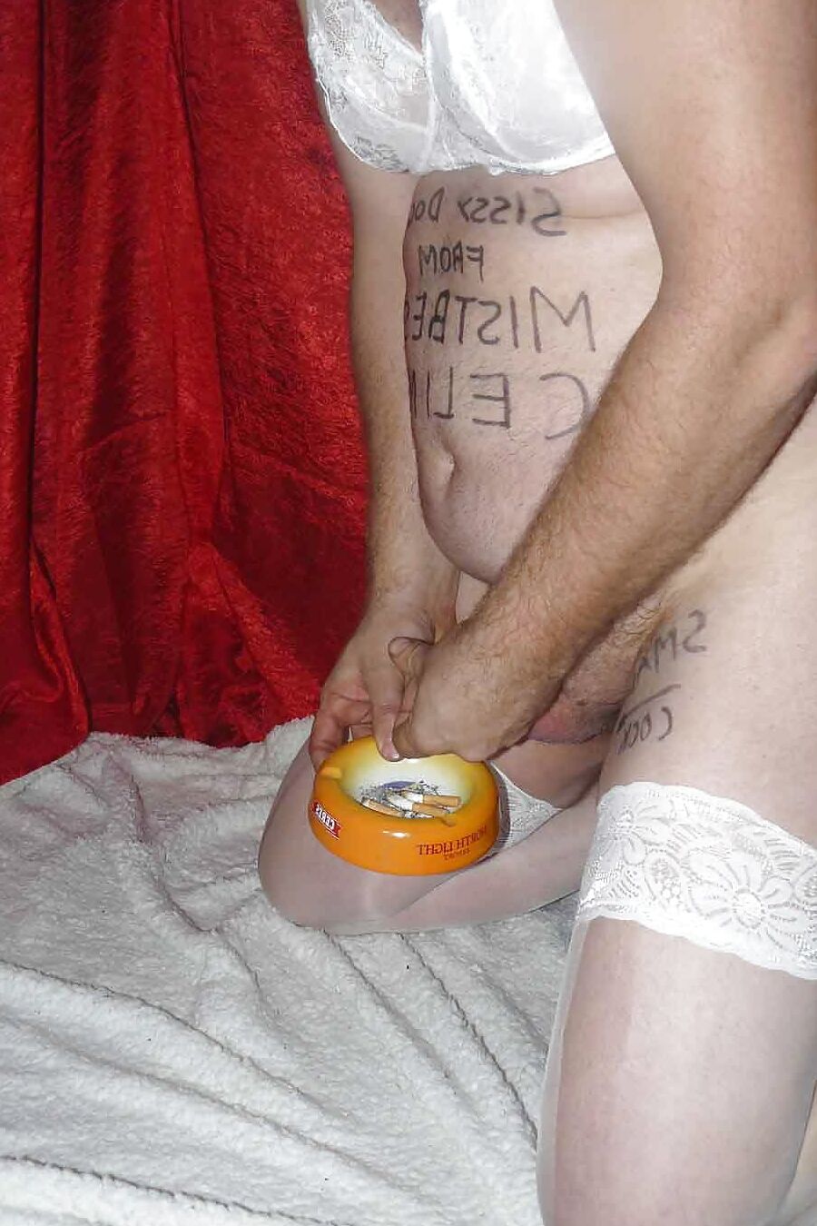 Ashtray with cum for Mistress Celine